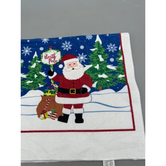 Santa Claus North Pole Christmas Kitchen Towel Festive Design & Snowy READ - Picture 5 of 8